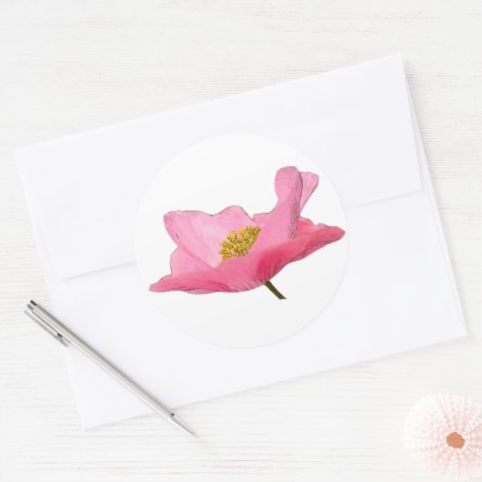  roze foto's ronde sticker (Envelop)
