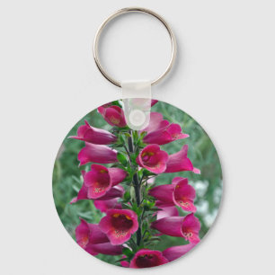 Roze foxglove bloemen sleutelhanger