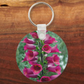 Roze foxglove bloemen sleutelhanger (Voorkant)