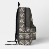 Roze Foxglove Flower Zwart-wit Bedrukte Rugzak (Links)