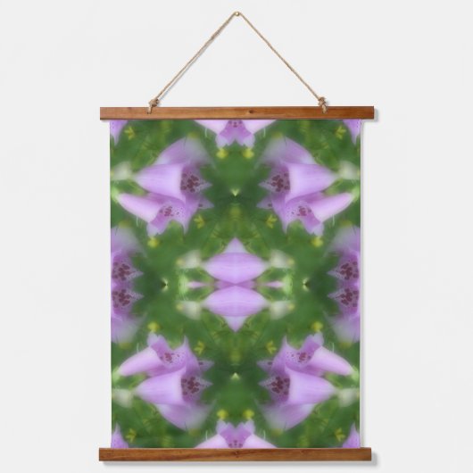 Roze Foxglove Flowers Abstract Hangend Wandkleed (Voorkant)