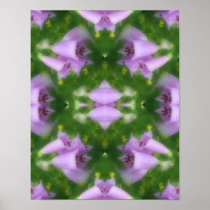 Roze Foxglove Flowers Abstract Poster