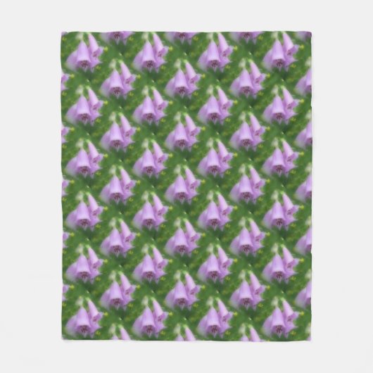 Roze Foxglove Flowers Natuur Patroon Fleece Deken (Voorkant)