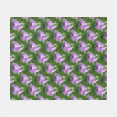 Roze Foxglove Flowers Natuur Patroon Fleece Deken (Voorkant (Horizontaal))