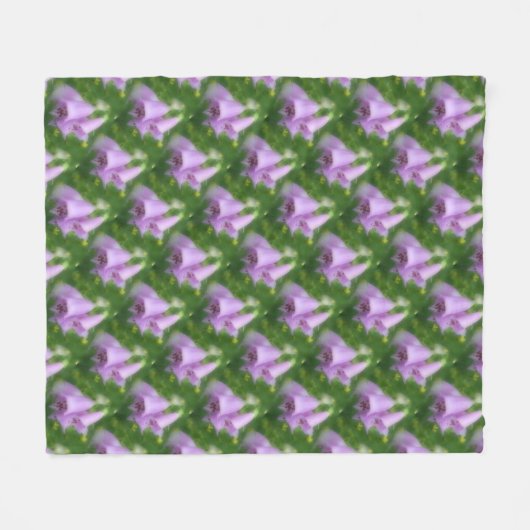 Roze Foxglove Flowers Natuur Patroon Fleece Deken (Voorkant (Horizontaal))