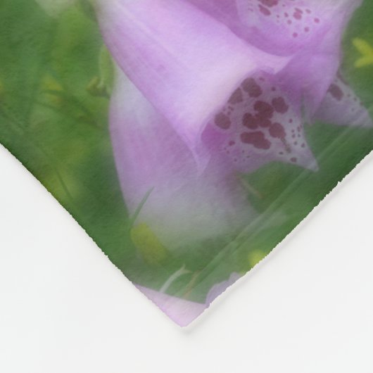 Roze Foxglove Flowers Natuur Patroon Fleece Deken (Hoek)