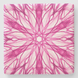 Roze fractal Art Stenen Onderzetter