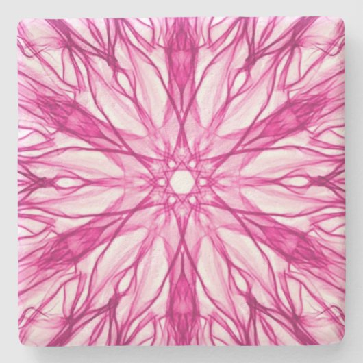 Roze fractal Art Stenen Onderzetter (Voorkant)