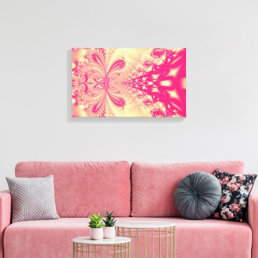 Roze fractal Canvas Art (Insitu (Woonkamer))