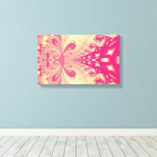 Roze fractal Canvas Art Afdruk (Insitu (Houten vloer))