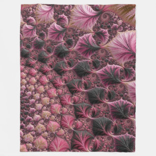 Roze fractal fleece deken