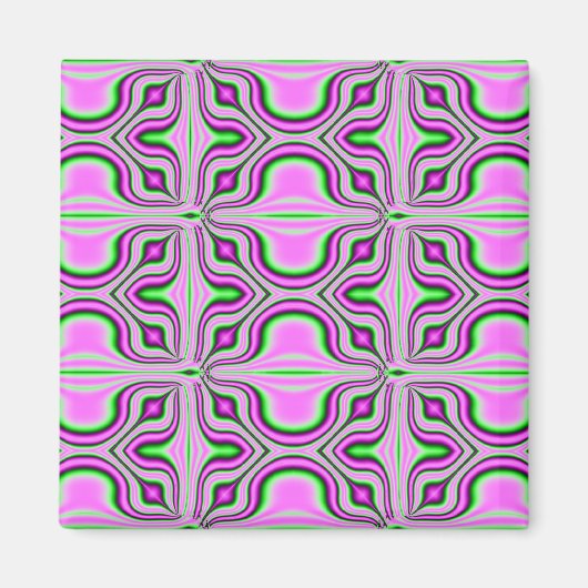 roze fractal magneet (Voorkant)
