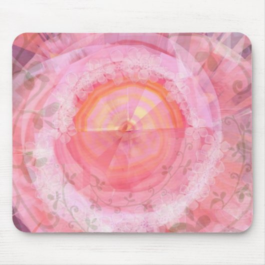 Roze "fractal"-ontwerp muismat (Voorkant)