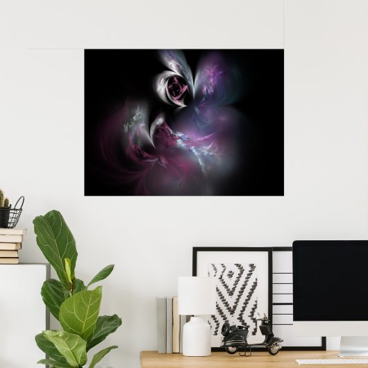  Roze Fractal Poster (Thuiskantoor)