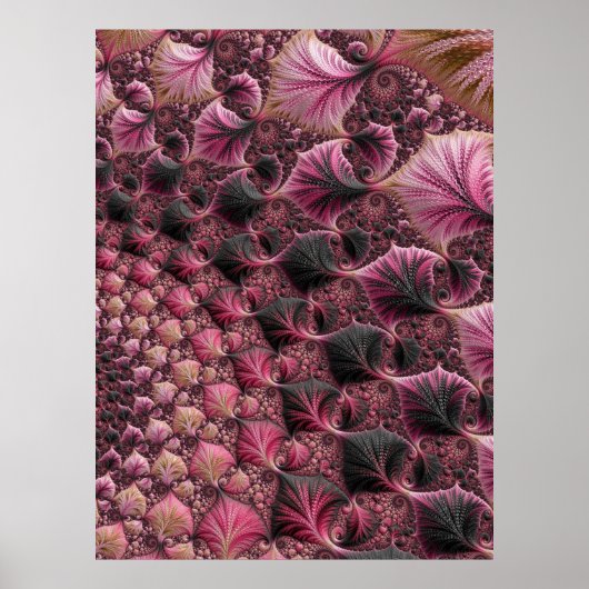 Roze Fractal Poster (Voorkant)