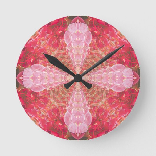 Roze Fractal | Ronde Klok (Voorkant)