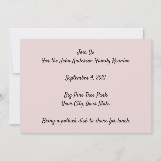 Roze fractal Tree 3 Generation Family Reunion Kaart (Achterkant)