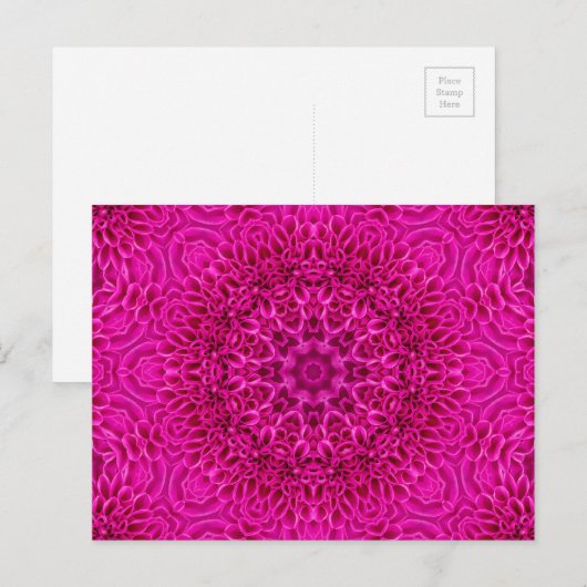 Roze  fractale Kaleidoscoop Briefkaart (Voorkant / Achterkant)
