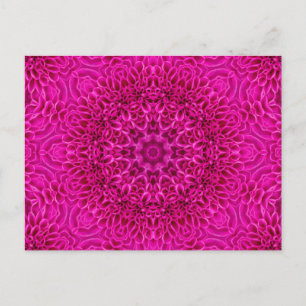 Roze  fractale Kaleidoscoop Briefkaart