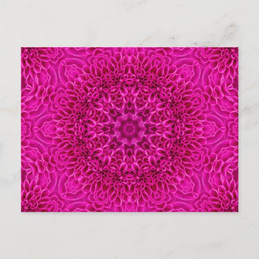 Roze  fractale Kaleidoscoop Briefkaart (Voorkant)