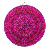 Roze  fractale Kaleidoscoop Dartbord (Voorkant)