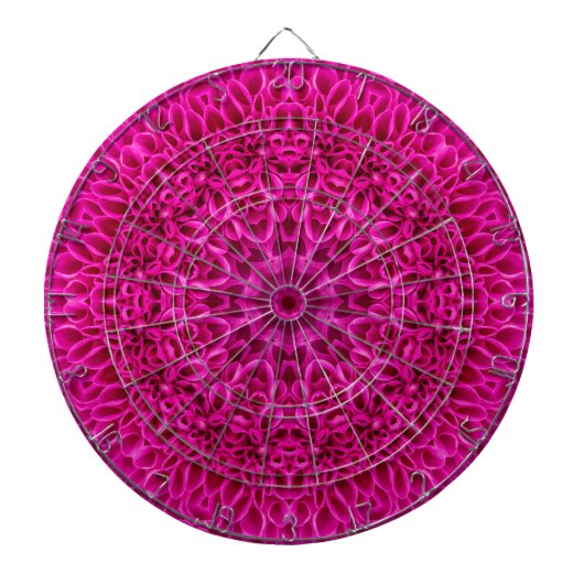 Roze fractale Kaleidoscoop Dartbord (Voorkant)