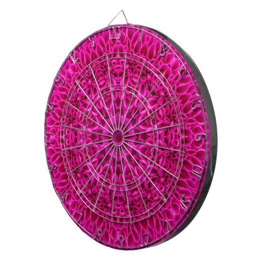 Roze  fractale Kaleidoscoop Dartbord (Voorkant Rechts)