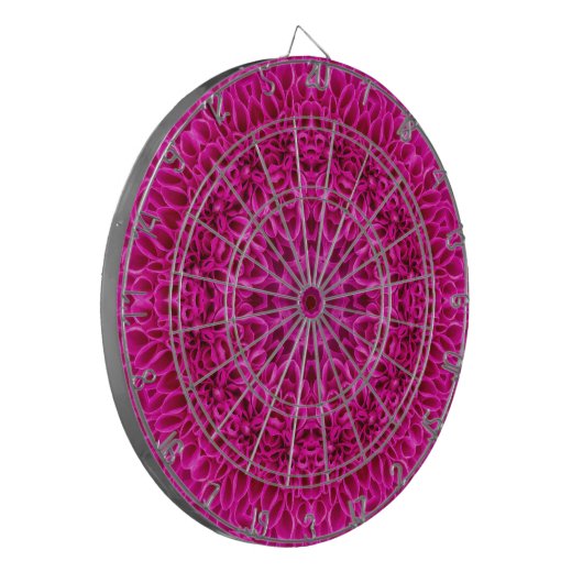 Roze fractale Kaleidoscoop Dartbord (Voorkant Links)