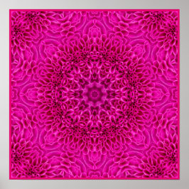 Roze  fractale Kaleidoscoop Poster