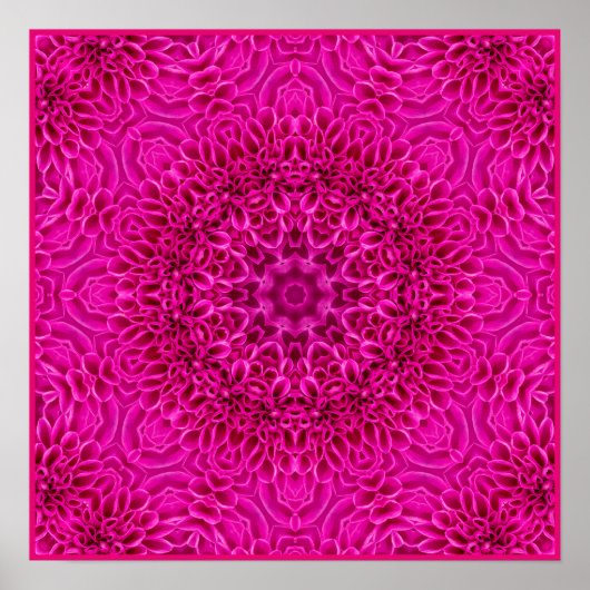 Roze  fractale Kaleidoscoop Poster (Voorkant)