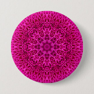 Roze fractale Kaleidoscoop Ronde Button 7,6 Cm