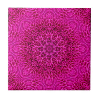 Roze  fractale Kaleidoscoop Tegeltje