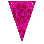 Roze  fractale Kaleidoscoop Vlaggetjes (Tweede vlag)