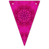 Roze  fractale Kaleidoscoop Vlaggetjes (Eerste vlag)
