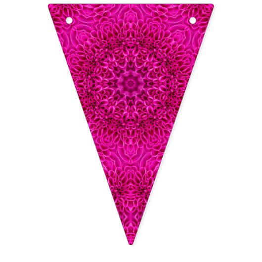 Roze  fractale Kaleidoscoop Vlaggetjes (Zestiende vlag)