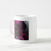 roze fractale kunst koffiemok (Voorkant links)