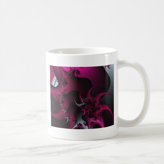 roze fractale kunst koffiemok (Rechts)