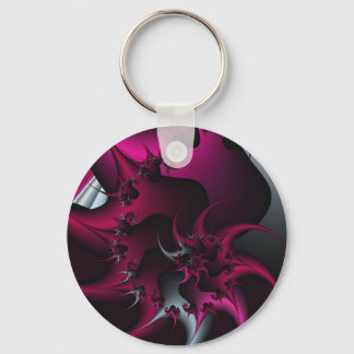 roze fractale kunst sleutelhanger