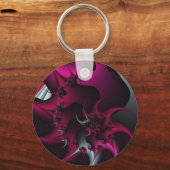 roze fractale kunst sleutelhanger (Voorkant)