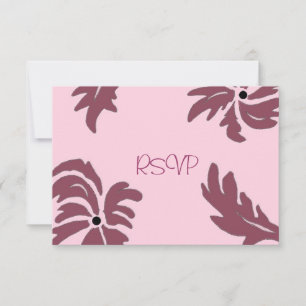 Roze Framboos Bloemige Trouw RSVP Kaartje