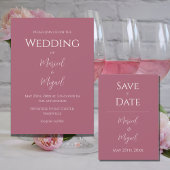 Roze Framboos Modern Elegant Minimalistische Bruil Save The Date