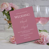 Roze Framboos Modern Elegant Minimalistische Bruil Save The Date