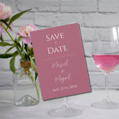 Roze Framboos Modern Elegant Minimalistische Bruil Save The Date