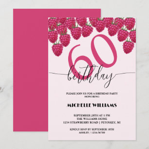 Roze Framboos Watercolor Kunst Calligrafie Verjaar Kaart