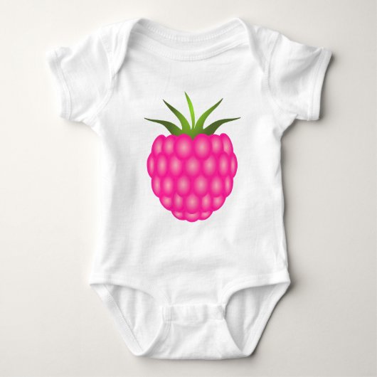 Roze frambos of enkel berry romper (Voorkant)