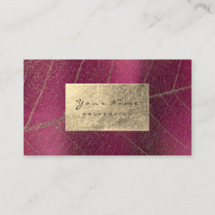 Roze frambose Sepia Gold Foil botanisch Delicaat Visitekaartje