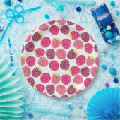 Roze frambospatroon voor zomerfeest papieren bordje (Feest)