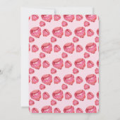 Roze frambozen Baby Girl Uitnodiging (Achterkant)