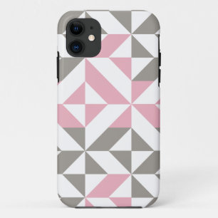 Roze frambozen en zilver Geometric ZigZag Case-Mate iPhone Case