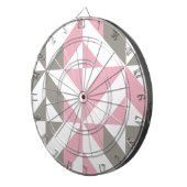 Roze frambozen en zilver Geometric ZigZag Dartbord (Voorkant Rechts)